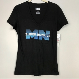 NFL MN Super Bowl‎ LII 52 black short sleeve V-neck
